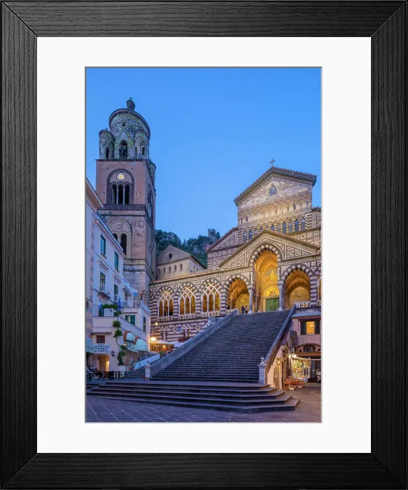 Framed Print : The Exterior of the Amalfi Cathedral at Dusk, Amalfi, Campania, Italy Framed Print : The Exterior of the Amalfi Cathedral at Dusk, Amalfi, Campania, Italy
