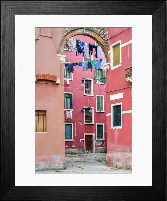 Framed Print : Scenic street corner of Santa Marta district, Venice, Veneto, Italy Framed Print : Scenic street corner of Santa Marta district, Venice, Veneto, Italy