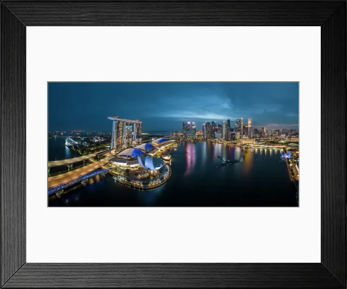 Framed Print : View of Marina Bay Sands and Singapore City skyline at night, Singapore, Asia Framed Print : View of Marina Bay Sands and Singapore City skyline at night, Singapore, Asia