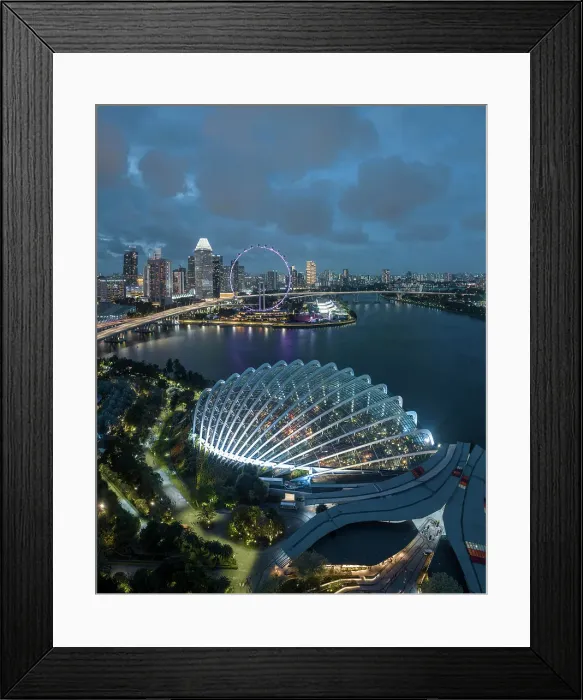 Framed Print : Aerial view of Singapore City skyline at night, Singapore, Asia Framed Print : Aerial view of Singapore City skyline at night, Singapore, Asia