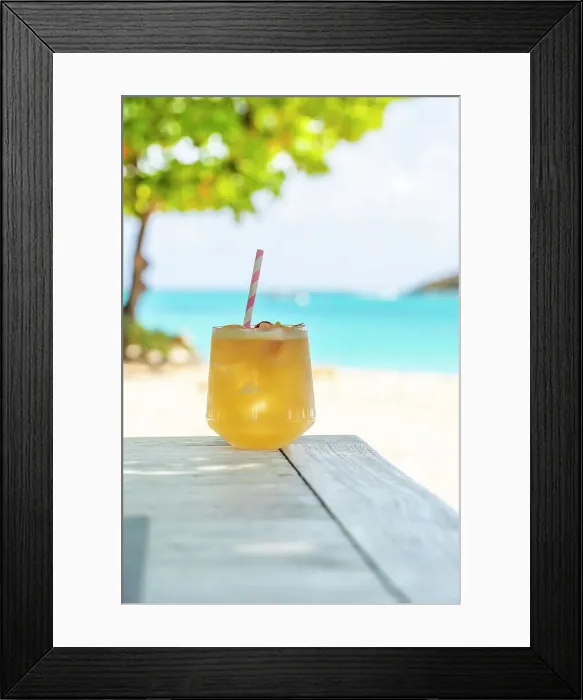 Framed Print : Cocktail, Canouan Island, Grenadine Islands, Saint Vincent and the Grenadines, Caribbean