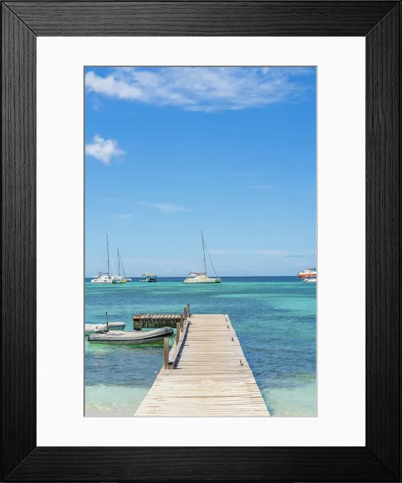 Framed Print : Small wooden jetty, Bequia Island, Grenadine Islands, Saint Vincent and the Grenadines, Caribbean Framed Print : Small wooden jetty, Bequia Island, Grenadine Islands, Saint Vincent and the Grenadines, Caribbean