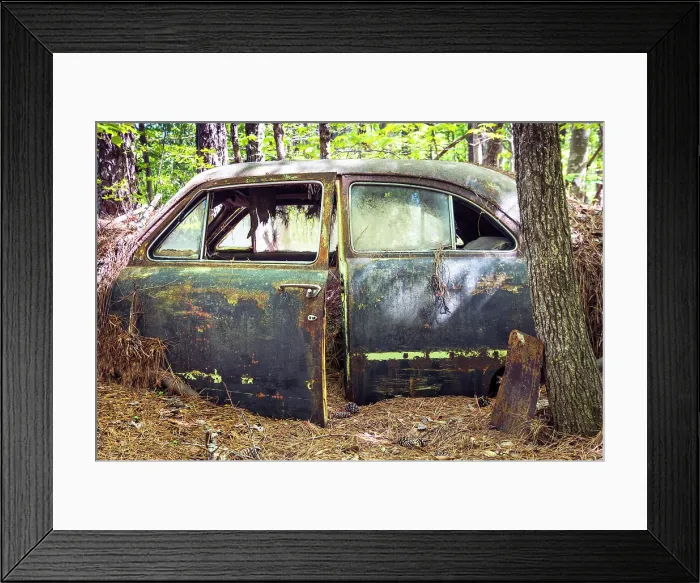 Framed Print : USA, White, Georgia, Old Car City USA, Classic Car & Truck Collection, Junkyard, Museum