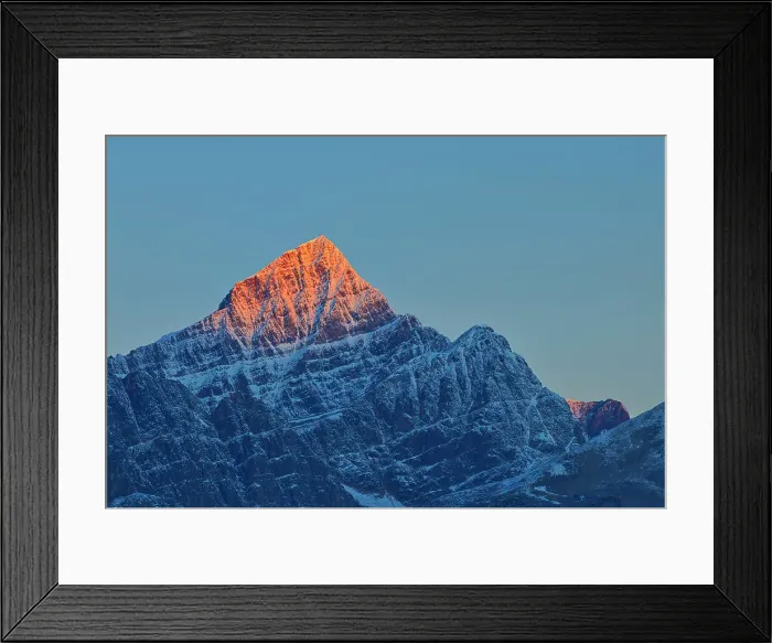 Framed Print : First light on a peak of the Canadina Rocky Mountains, Icefields Parkway, Jasper National Park, Alberta, Canada Framed Print : First light on a peak of the Canadina Rocky Mountains, Icefields Parkway, Jasper National Park, Alberta, Canada