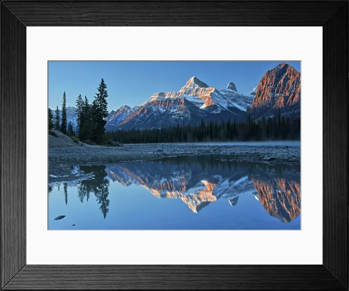 Framed Print : Sunrise on the Canadian Rocky Mountains reflected in the Athabasca River, Icefields Parkway, Jasper National Park, Alberta, Canada, Jasper National Park, Alberta, Canada Framed Print : Sunrise on the Canadian Rocky Mountains reflected in the Athabasca River, Icefields Parkway, Jasper National Park, Alberta, Canada, Jasper National Park, Alberta, Canada