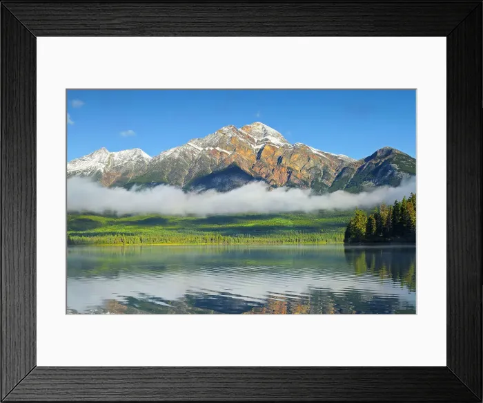 Framed Print : Pyramid Mountain reflected in Pyramid Lake and the Canadian Rocky Mountains, Jasper National Park, Alberta, Canada Framed Print : Pyramid Mountain reflected in Pyramid Lake and the Canadian Rocky Mountains, Jasper National Park, Alberta, Canada