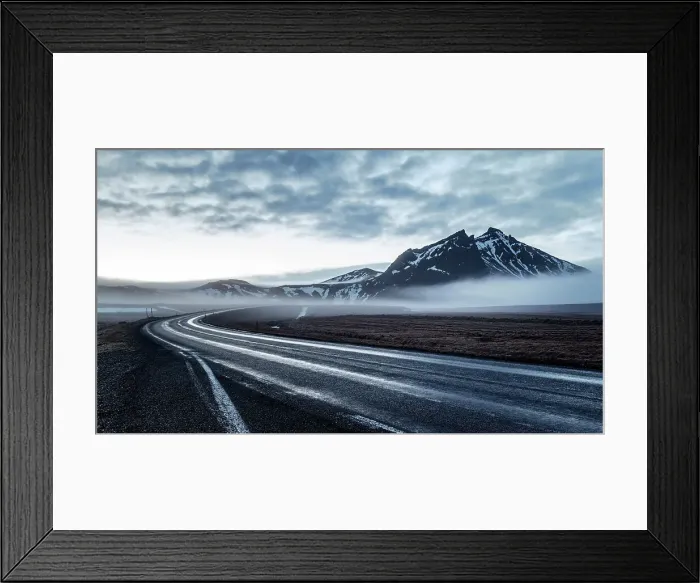 Framed Print : road to Rocks and Black Sand Beach, Vik I Myrdal, Iceland Framed Print : road to Rocks and Black Sand Beach, Vik I Myrdal, Iceland