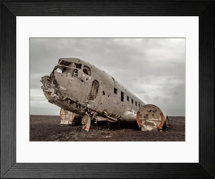 Framed Print : DC 3 abandoned on Black Beach, Vik I Myrdal, Iceland Framed Print : DC 3 abandoned on Black Beach, Vik I Myrdal, Iceland