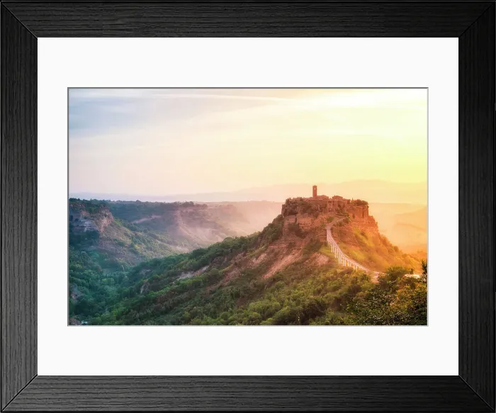 Framed Print : Civita di Bagnoregio during sunrise, Bagnoregio, Lazio, Italy