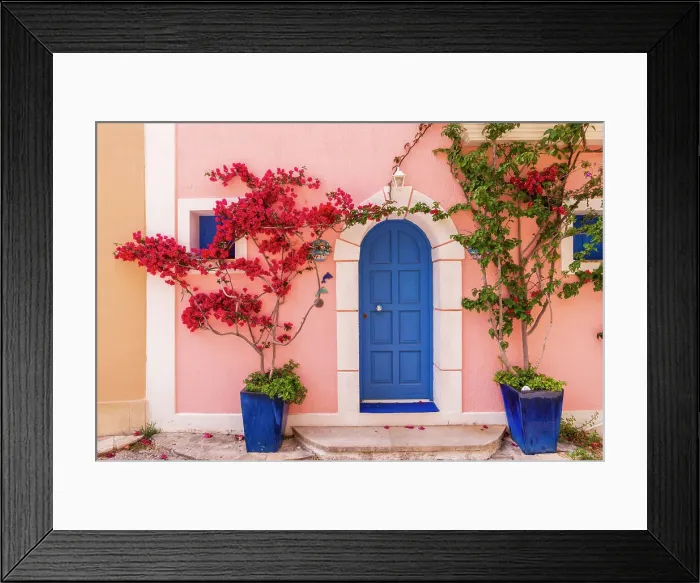 Framed Print : Traditional Greek house colourful front door in the harbour village of Asos, Kefalonia, Ionian Islands, Greece. Summer (June) 2023 Framed Print : Traditional Greek house colourful front door in the harbour village of Asos, Kefalonia, Ionian Islands, Greece. Summer (June) 2023