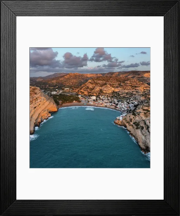 Framed Print : Bay and beach of Matala, Iraklion, Crete, Greece