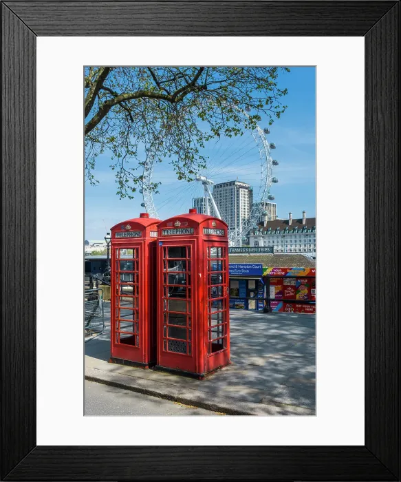 Framed Print : Red telephone box, Embankment, London, England, UK Framed Print : Red telephone box, Embankment, London, England, UK