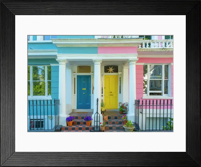 Framed Print : Colourful houses in Primrose Hill, London, England, UK Framed Print : Colourful houses in Primrose Hill, London, England, UK