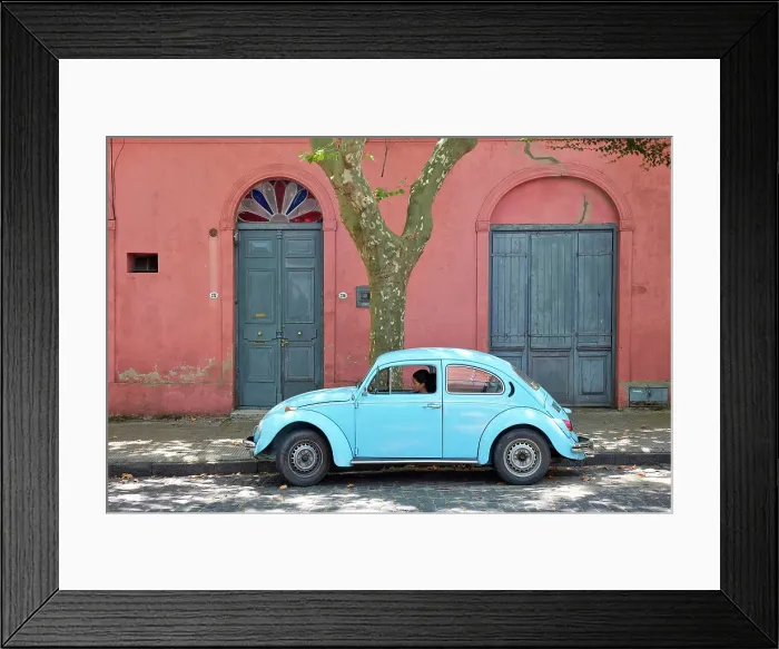 Framed Print : A Volkswagen Beetle vintage car in a street of the Colonia del Sacramento historical cask, Uruguay. Colonia was declared UNESCO World Heritage Site in 1995 Framed Print : A Volkswagen Beetle vintage car in a street of the Colonia del Sacramento historical cask, Uruguay. Colonia was declared UNESCO World Heritage Site in 1995