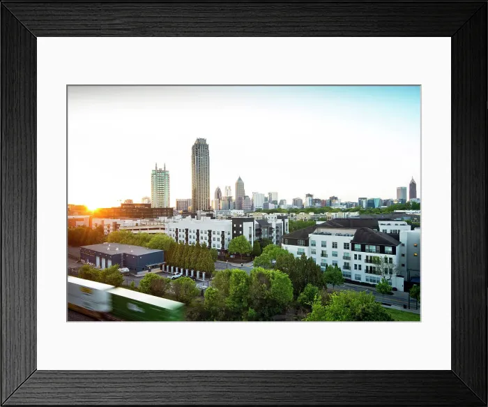 Framed Print : USA, Atlanta, Georgia, Midtown Skyline, Commercial And Residential District, Fulton County, Sunrise Framed Print : USA, Atlanta, Georgia, Midtown Skyline, Commercial And Residential District, Fulton County, Sunrise