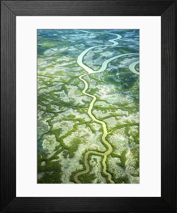 Framed Print : Aerial of meandering creek, Northern Territory, Australia Framed Print : Aerial of meandering creek, Northern Territory, Australia