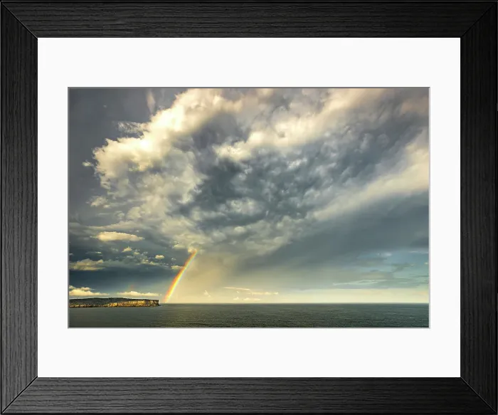 Framed Print : Rainbow and storm clouds over North Head, Sydney, New South Wales, Australia Framed Print : Rainbow and storm clouds over North Head, Sydney, New South Wales, Australia