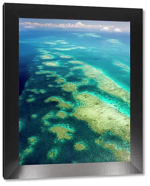 Aerial of the Great Barrier Reef, Queensland, Australia