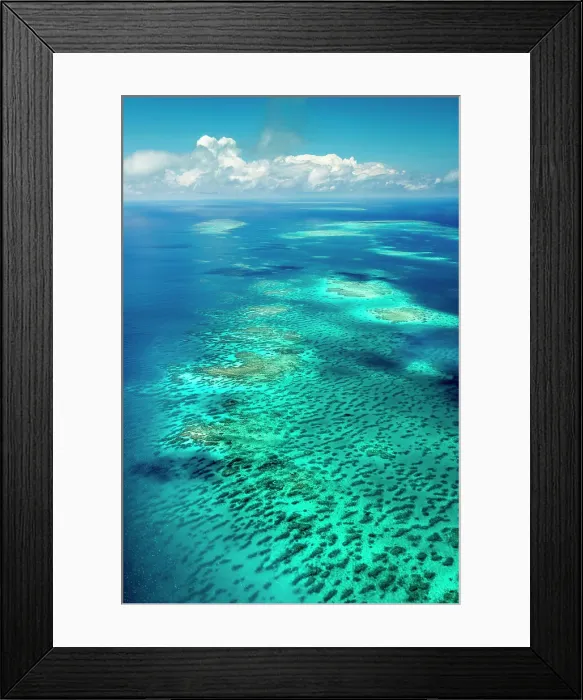 Framed Print : Aerial of the Great Barrier Reef, Queensland, Australia