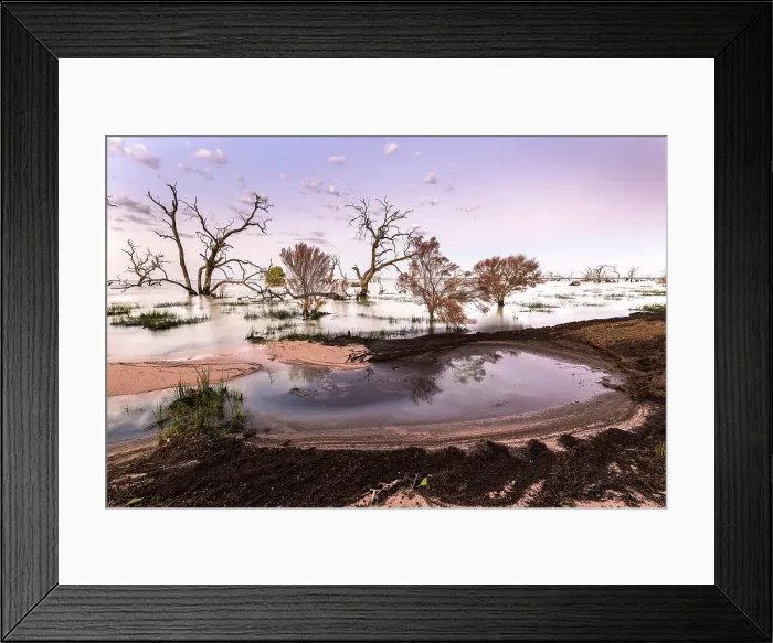 Framed Print : Menindee Lakes at sunrise, New South Wales, Australia Framed Print : Menindee Lakes at sunrise, New South Wales, Australia