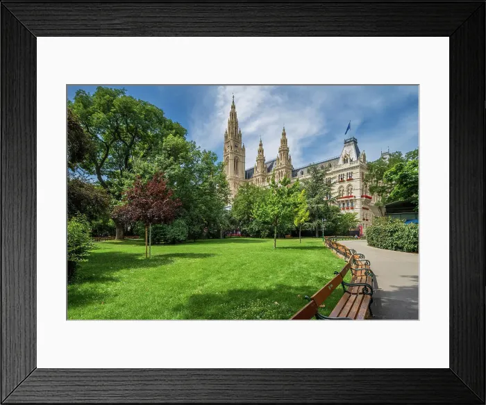 Framed Print : City Hall, Rathausplatz, Vienna, Austria