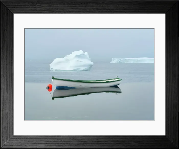Framed Print : Canada, Maritimes, Newfoundland, Trinity Bay, boat and iceberg Framed Print : Canada, Maritimes, Newfoundland, Trinity Bay, boat and iceberg