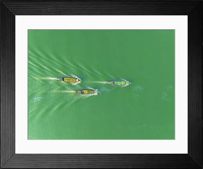 Framed Print : Aerial view of fruits on the boat in Kaptai Lake, Rangamati, Bangladesh Framed Print : Aerial view of fruits on the boat in Kaptai Lake, Rangamati, Bangladesh