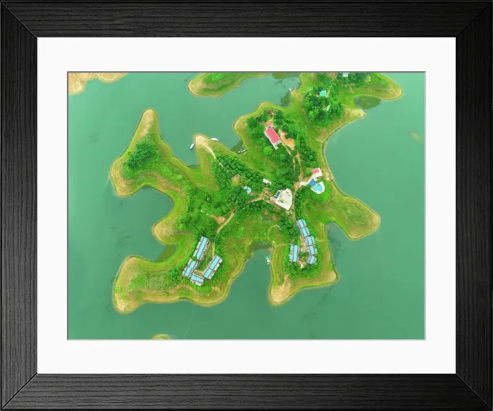 Framed Print : Aerial view of islands in Kaptai Lake in Rangamati District of Chittagong Division in Bangladesh Framed Print : Aerial view of islands in Kaptai Lake in Rangamati District of Chittagong Division in Bangladesh