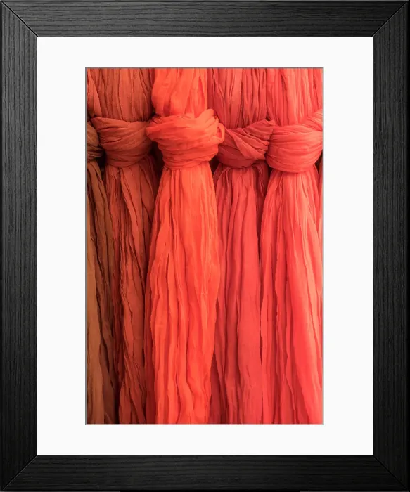 Framed Print : Colourful fabrics, Mallorca, Balearic Islands, Spain