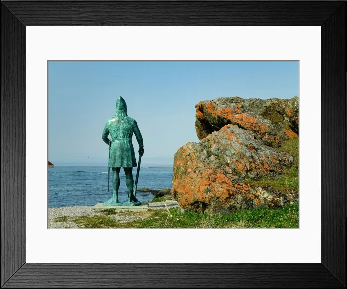Framed Print : Canada, Maritimes, Newfoundland, L'Anse aux Meadows National Historic Site, Statue of Leif Erikson Framed Print : Canada, Maritimes, Newfoundland, L'Anse aux Meadows National Historic Site, Statue of Leif Erikson