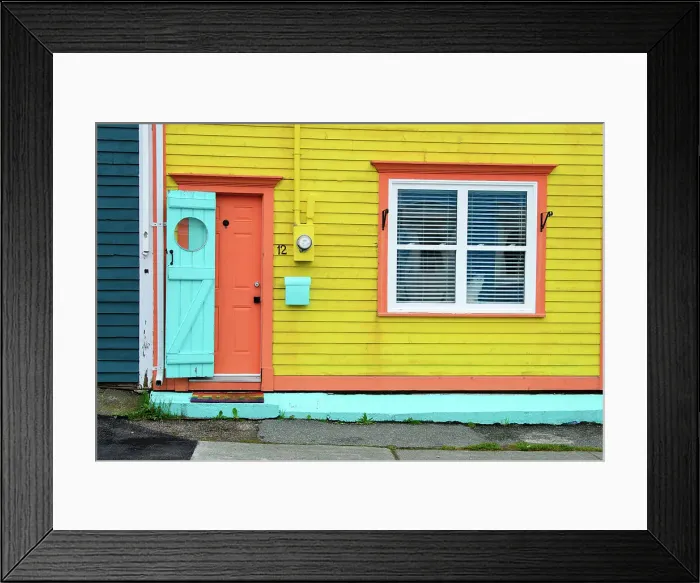 Framed Print : Canada, Maritimes, Newfoundland, St. John's, door, window, cat Framed Print : Canada, Maritimes, Newfoundland, St. John's, door, window, cat
