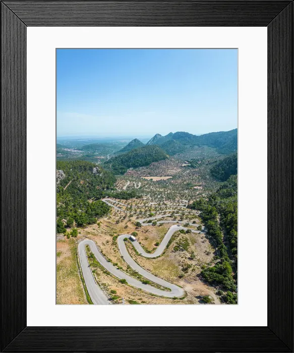 Framed Print : Winding mountain road, Serra de Tramuntana, Mallorca, Balearic Islands, Spain Framed Print : Winding mountain road, Serra de Tramuntana, Mallorca, Balearic Islands, Spain