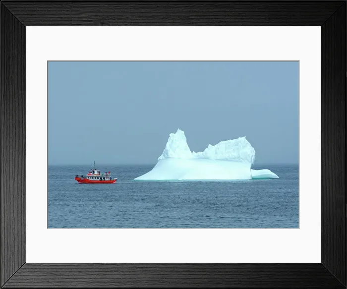 Framed Print : Canada, Maritimes, Newfoundland, Saint Lunaire-Griquet, Labrador, Boat and iceberg Framed Print : Canada, Maritimes, Newfoundland, Saint Lunaire-Griquet, Labrador, Boat and iceberg