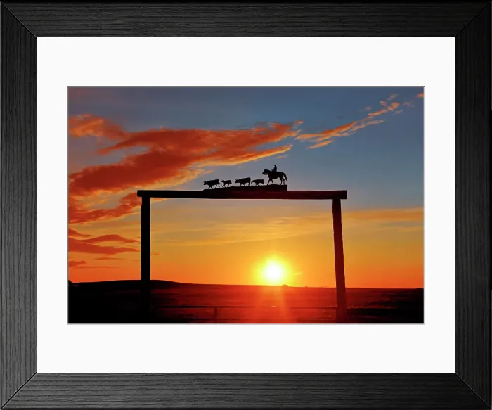 Framed Print : Ranch gate at sunset near Strathmore, Alberta, Canada Framed Print : Ranch gate at sunset near Strathmore, Alberta, Canada