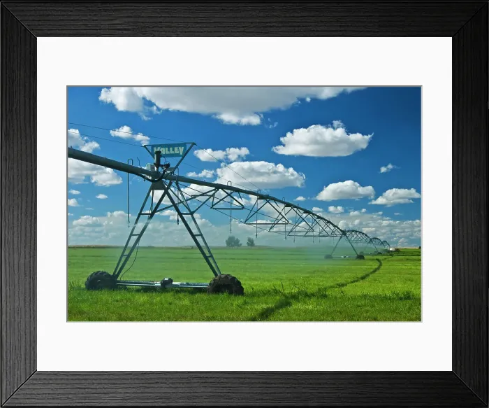 Framed Print : Irrigation of agricultural land, Alberta, Canada