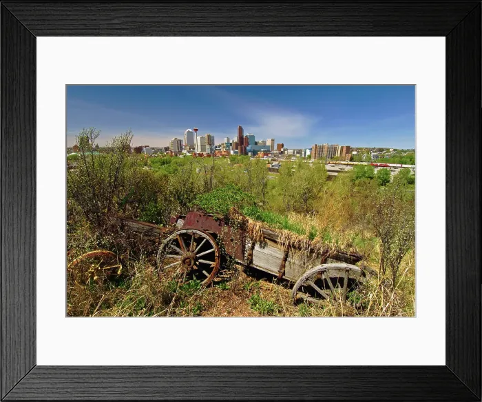 Framed Print : Skyline and old wagon, Alberta, Canada Framed Print : Skyline and old wagon, Alberta, Canada