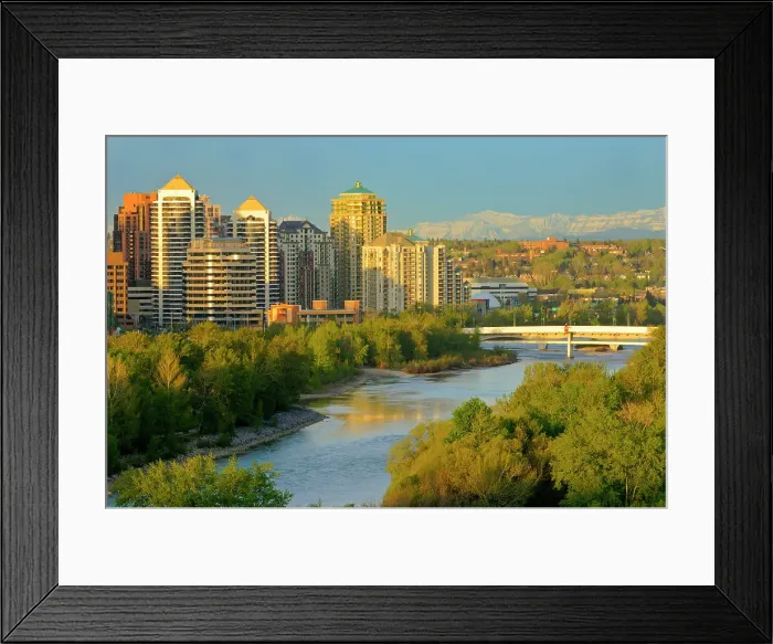 Framed Print : Calgary skyline and Bow River, Alberta, Canada Framed Print : Calgary skyline and Bow River, Alberta, Canada