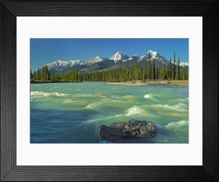Framed Print : Kootenay River and Rocky Mountains, Kootenay National Park, British Columbia, Canada