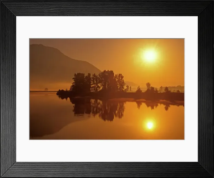 Framed Print : Fog and sunrise on Lower Mainland. Fraser Valley. Near Micheal's Corner or Mission. Near Micheal's Corner or Mission, British Columbia, Canada Framed Print : Fog and sunrise on Lower Mainland. Fraser Valley. Near Micheal's Corner or Mission. Near Micheal's Corner or Mission, British Columbia, Canada