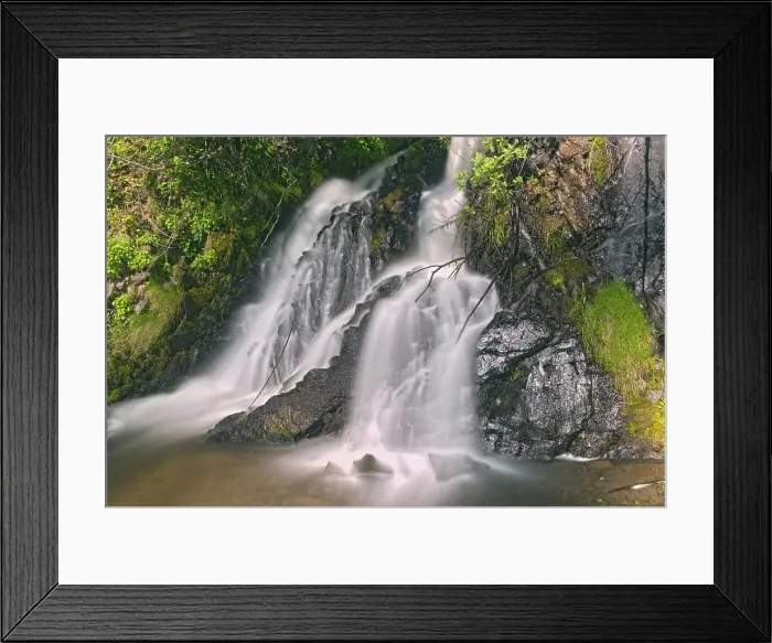 Framed Print : Waterfall along the road Along the Stewart Cassiar Highway, British Columbia, Canada