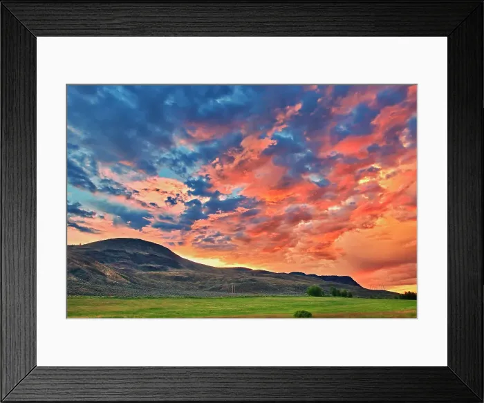 Framed Print : Stormy clouds over grasslands at sunrise, Cache Creek, British Columbia, Canada Framed Print : Stormy clouds over grasslands at sunrise, Cache Creek, British Columbia, Canada