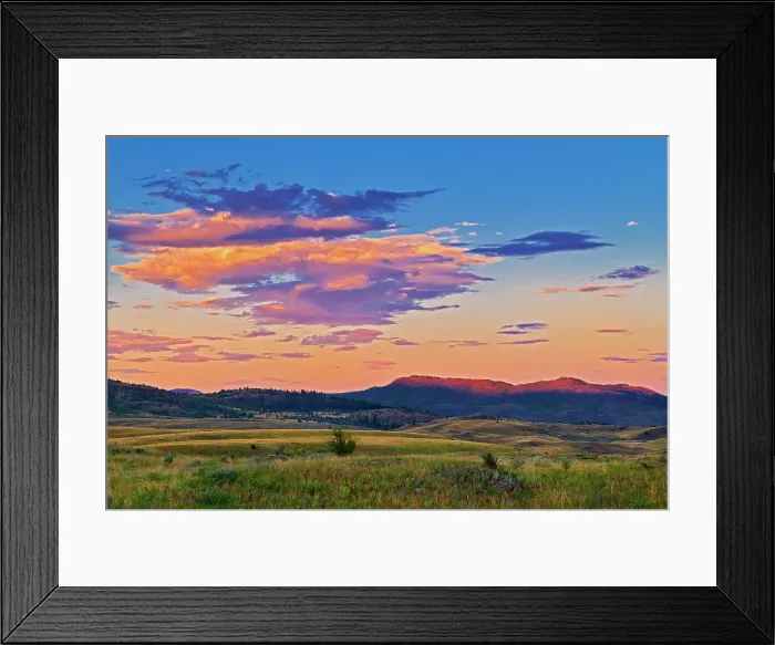 Framed Print : Sunset on the Grasslands. Thompson Valley, Kamloops, British Columbia, Canada Framed Print : Sunset on the Grasslands. Thompson Valley, Kamloops, British Columbia, Canada