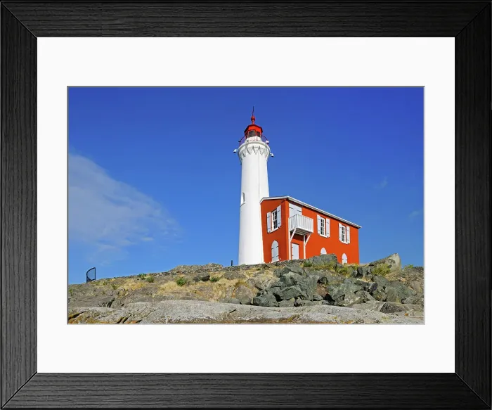 Framed Print : Fisgard Lighthouse National Historic Site on Fisgard Island at the mouth of Esquimalt Harbour, Victoria, British Columbia, Canada Framed Print : Fisgard Lighthouse National Historic Site on Fisgard Island at the mouth of Esquimalt Harbour, Victoria, British Columbia, Canada