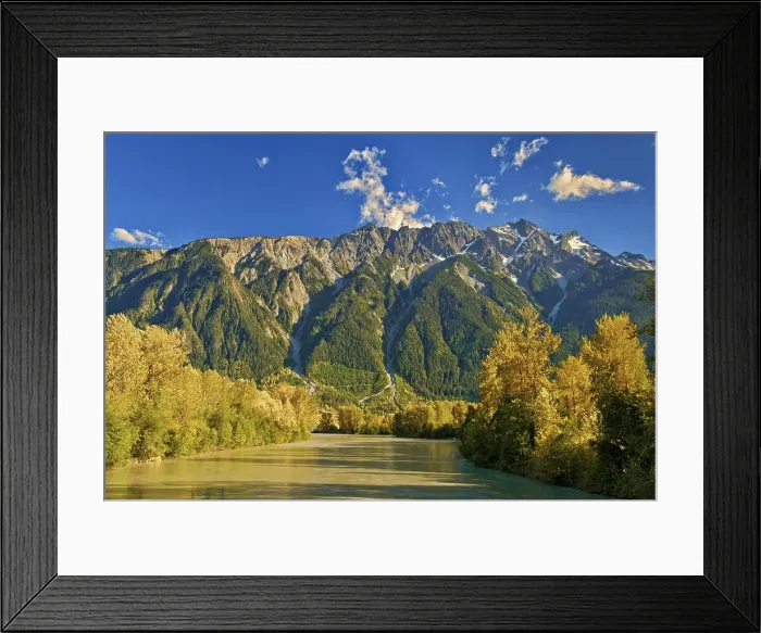 Framed Print : Mountains and Lillooet River Near Pemberton, British Columbia, Canada Framed Print : Mountains and Lillooet River Near Pemberton, British Columbia, Canada