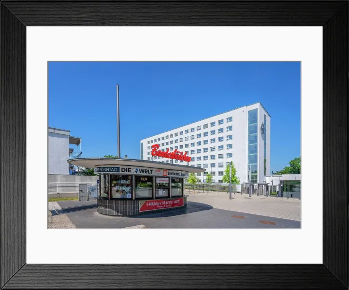 Framed Print : The Bundesbudchen, 67 year-old famous kiosk in the government area of Bonn where many well-known politicians bought their meals, North Rhine-Westphalia, Germany Framed Print : The Bundesbudchen, 67 year-old famous kiosk in the government area of Bonn where many well-known politicians bought their meals, North Rhine-Westphalia, Germany