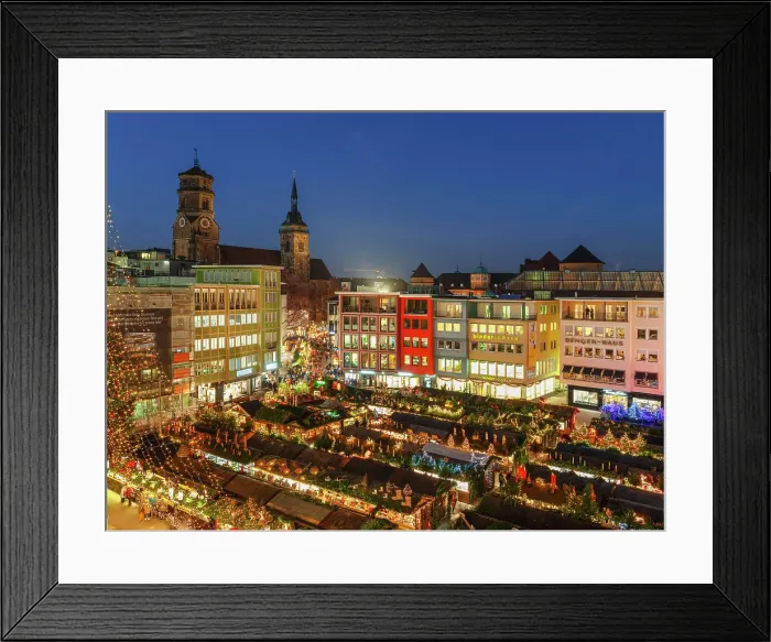 Framed Print : Christmas fair at the market square, view of collegiate church, Stuttgart, Baden-Wurttemberg, Germany Framed Print : Christmas fair at the market square, view of collegiate church, Stuttgart, Baden-Wurttemberg, Germany