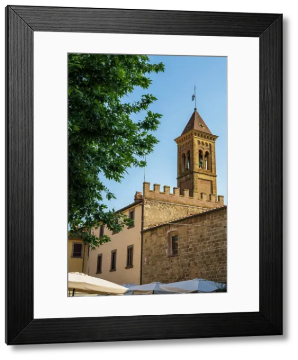 Framed Print : Italy, Tuscany. The bell tower of a church in Bolgheri Framed Print : Italy, Tuscany. The bell tower of a church in Bolgheri