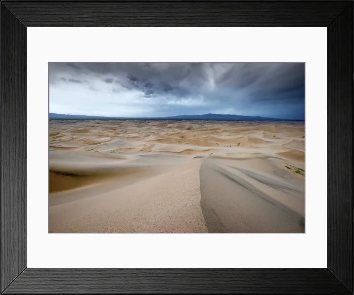 Framed Print : Storm over the Khongoryn Els sand dunes, Gobi Desert, Mongolia Framed Print : Storm over the Khongoryn Els sand dunes, Gobi Desert, Mongolia