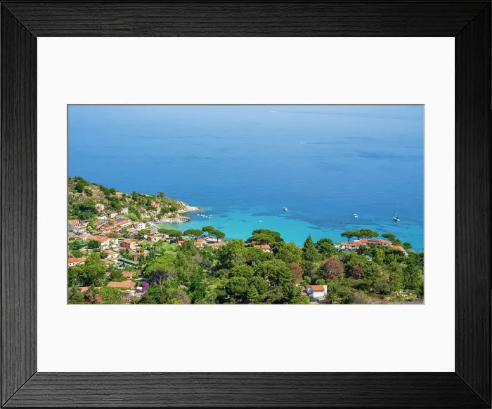Framed Print : Italy, Tuscany, Elba. the little village of Sant'Andrea seen from above Framed Print : Italy, Tuscany, Elba. the little village of Sant'Andrea seen from above