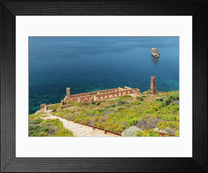 Framed Print : Nebida Mine Laveria Lamarmora with Agusteri rock, Sud Sardegna district, Sardinia, Italy Framed Print : Nebida Mine Laveria Lamarmora with Agusteri rock, Sud Sardegna district, Sardinia, Italy
